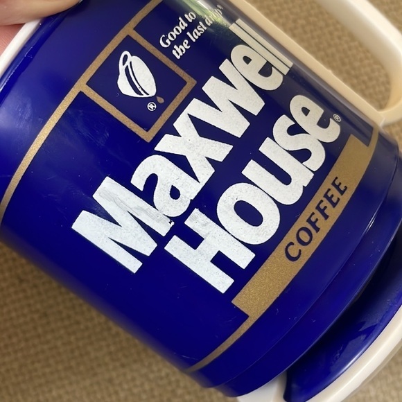 Vintage Maxwell House Coffee Travel Mug w/Lid Sticker Locking Base Removable - Picture 6 of 6